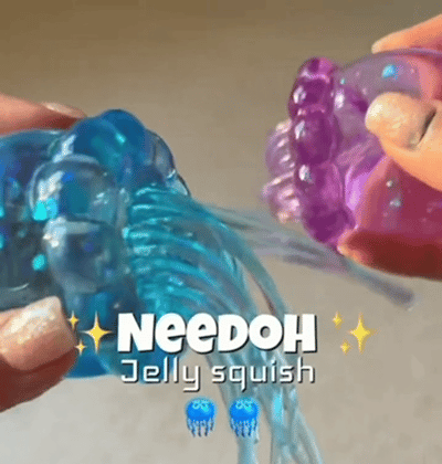 🐣EASTER SALE 49% OFF! ✨ Cute Glitter Jellyfish Squishy, Easter Basket Stuffer for Kids