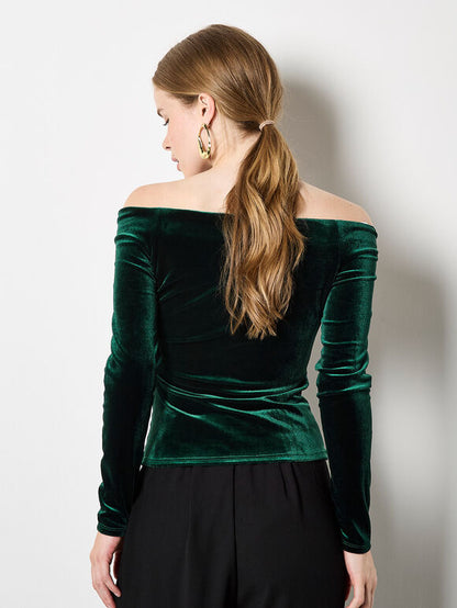 Bardot Velvet Top